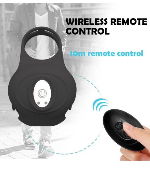 Wireless Remote Control Men Wearable Locking Ring Vibrators for Delayed Ejaculation