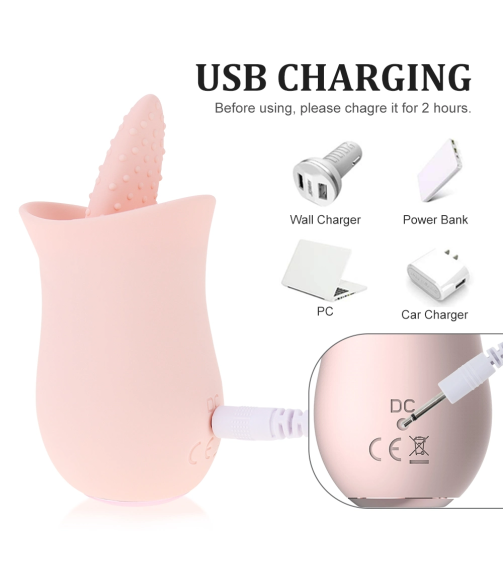 G Spot Clitoral Stimulator Mini Clit Sex Toys Rechargeable Nipple Female Masturbator Soft Tongue Licking Vibrator