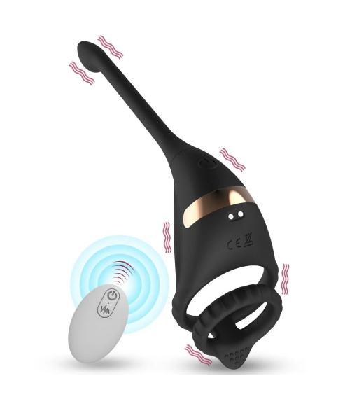 Vibrating Cock Ring Stimulator with Mini Bullet, Remote Control Anal Butt Plug Prostate Massager Penis Ring Male Vibrators for Men Pleasure Sex Toy for Adult