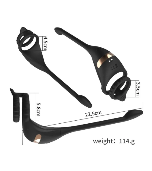 Vibrating Cock Ring Stimulator with Mini Bullet, Remote Control Anal Butt Plug Prostate Massager Penis Ring Male Vibrators for Men Pleasure Sex Toy for Adult