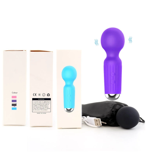 Dual Head Vibrate 20 Speeds Cordless Mini AV Wand Sex Toy for Man Woman Rechargeable Vibrator Body Massager