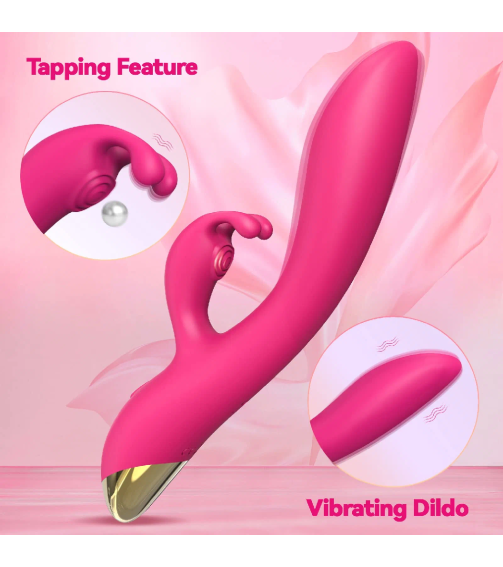 Rabbit Vibrator Sex Toys for Women, G Spot Rose Vibrateuroy Dildo with 10 Vibrations and One Click Enhanced Mode, Powerful Dual Motors Clitorals Stimulator