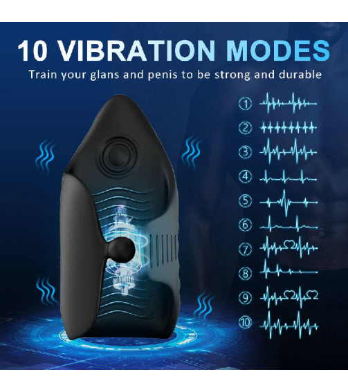 Masturbator Penis Training Vibrator 10 Modes, Vibrating Toy Strokers Glans Trainer Stimulator, Mens Machine Masturbators Adult & Games