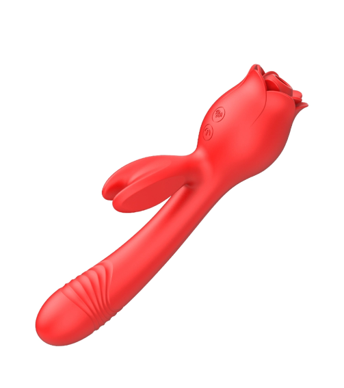 2023 Latest Rose Flower Shaped OEM Sex Adult 2023 Newest Sucker Rabbit AV Wand Toy Rose Vibrator for Women