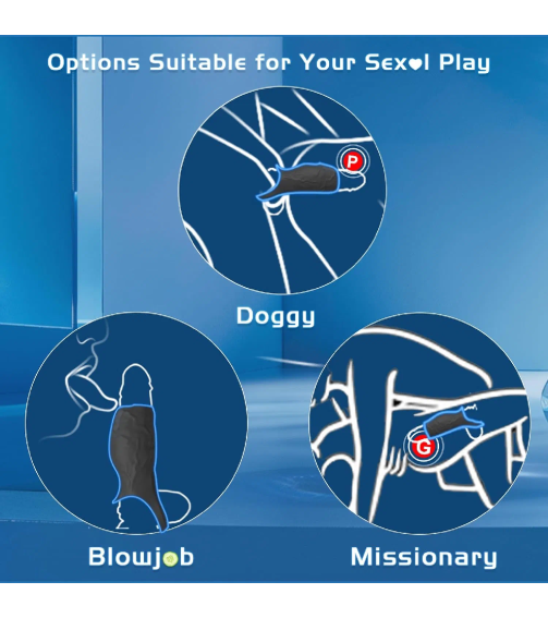 Pleasure Penis Ring Vibrator Penis Extender for Penis Testicles G Spot Stimulation