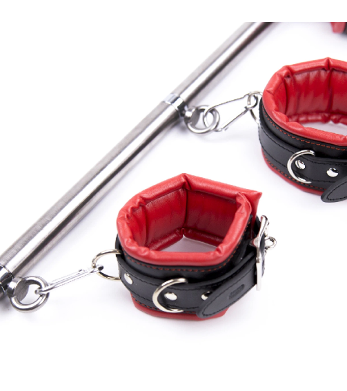 Stainless Steel Spreader Bar Bondage with Hand Cuffs Ankle Cuffs and Neck Collar Adult Sex Toy