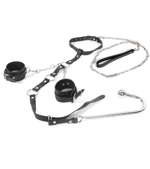 Sex Bondage Leather Thigh Slings Sm Adult Sex Products Forced Open Legs Sex Position Body Restraints Anal Hook
