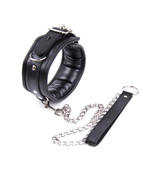 Leather Bondage Sex Toys Bondage Bdsm Collar with Chain Fetish Slave Sex Toys Bondage Neck Collar Adult