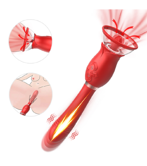 Hot Selling Rose Flower Shaped OEM Sex Adult 2023 Newest Sucker AV Wand Toy Rose Vibrator for Women
