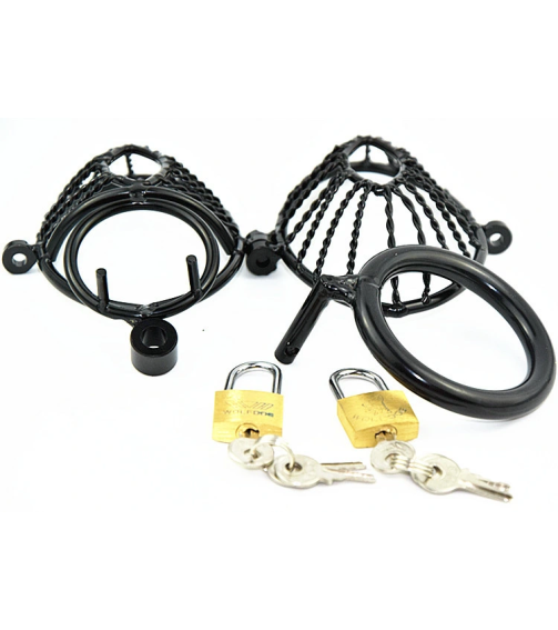 Sex Toys CB Black Metal Chastity Lock Male Cock Cage Bdsm Chastity Device and Dildo Cock Cage for Men Penis Lock