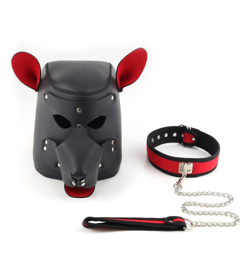 Leather Puppy Cosplay Slave Restraint Bondage Leash Sex Toy for Man Couples Adult Sex Toys Pets Dogmask Fetish Headgear Erotic Hood