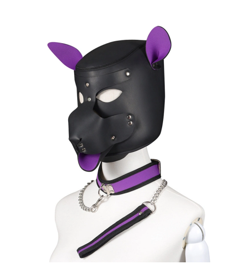 Leather Puppy Cosplay Slave Restraint Bondage Leash Sex Toy for Man Couples Adult Sex Toys Pets Dogmask Fetish Headgear Erotic Hood