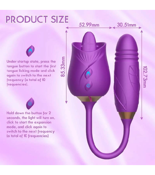 Women Nipple Stimulator Clit Sucker Sex Toys Egg Rose Toy Vibrator Tongue with Stem Vibrator